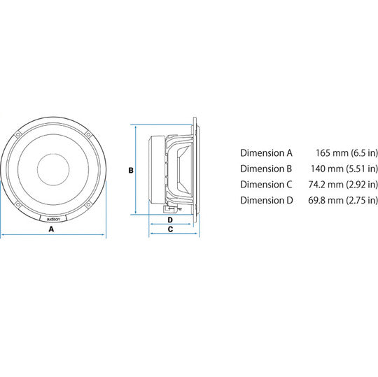Audison AV-X-65-II Coaxial Speaker 2Way 165mm2