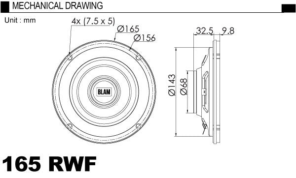 BLAM 165RWF Speaker 165mm Extra Flat Woofer3