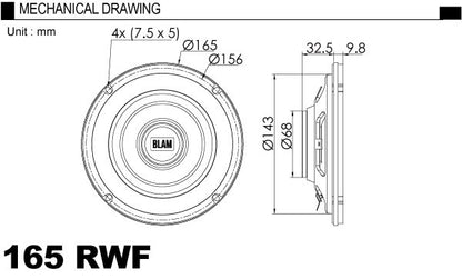 BLAM 165RWF Speaker 165mm Extra Flat Woofer3