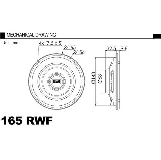 BLAM 165RWF Speaker 165mm Extra Flat Woofer2
