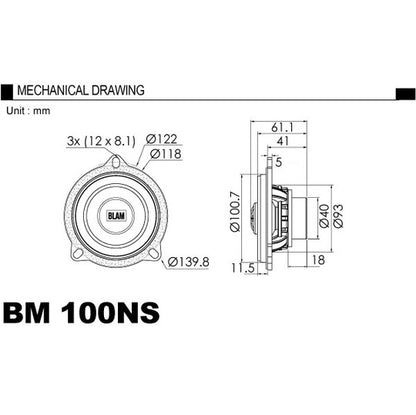 BLAM BM-100-NS Speaker BMW 100mm 2 Way2