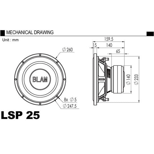 BLAM LS P25 Subwoofer 10'' 25cm Driver2