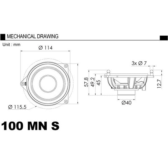 BLAM 100-MN-S Speaker Mercedes Benz 4" 2 Way System2